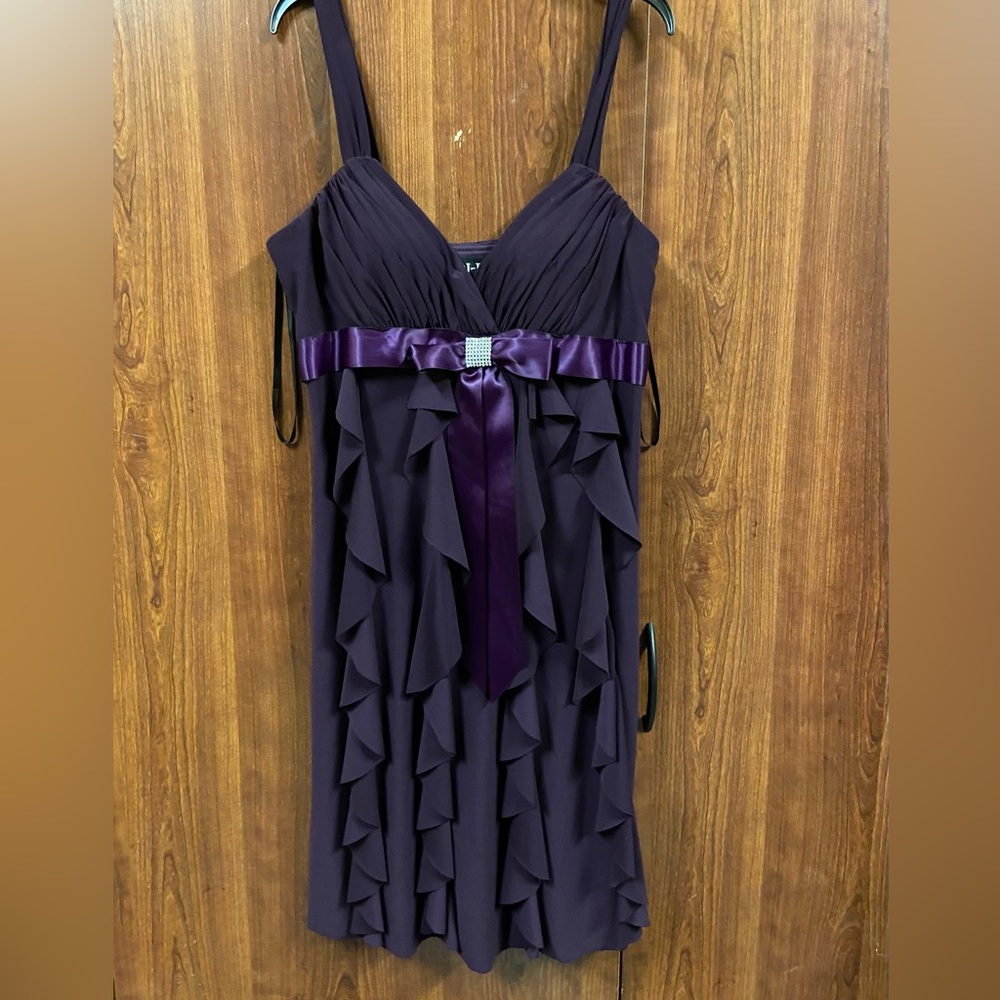 DJ-JAZ Purple Ruffle Cocktail Dress